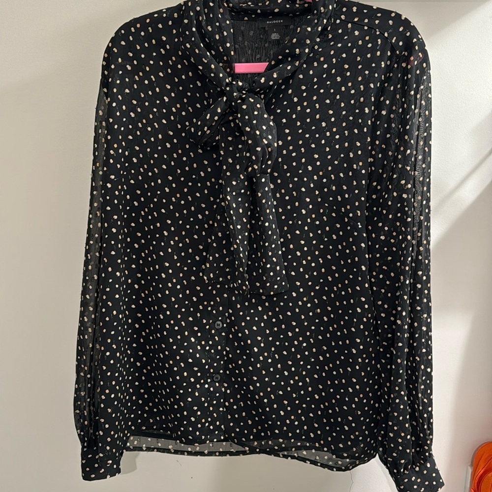 Black and gold long sleeve blouse size L